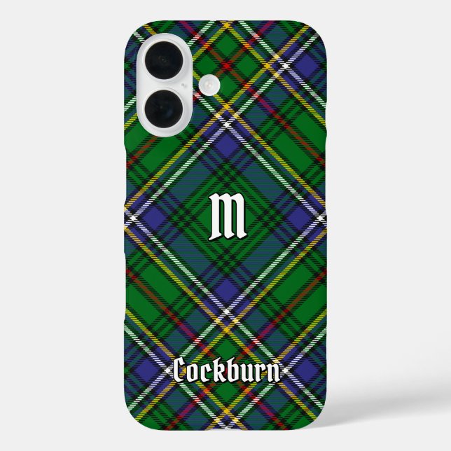 Clan Cockburn Tartan iPhone 16 Hülle (Rückseite)
