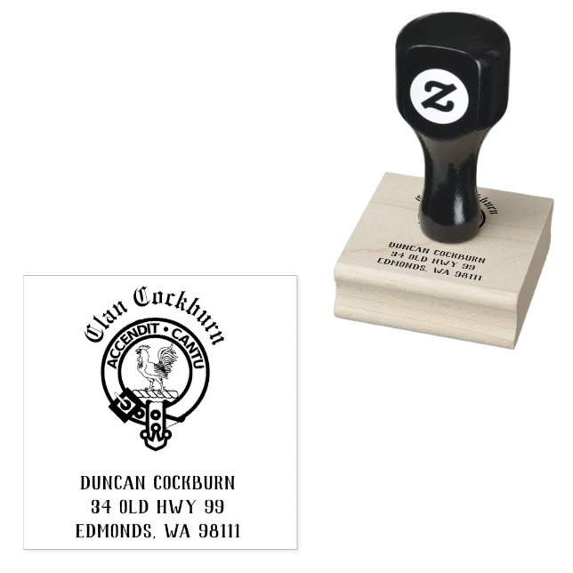 Clan Cockburn Wappen Abzeichen individuell anpassb Gummistempel (Stempel)