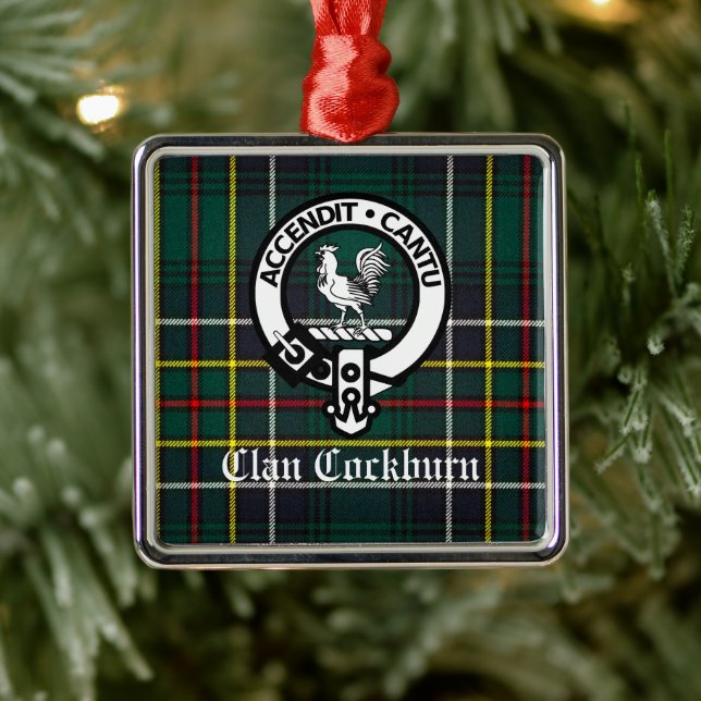 Clan Cockburn Wappen Abzeichen und Tartan Ornament Aus Metall (Baum)