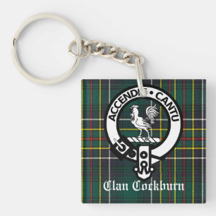 Clan Cockburn Wappen Abzeichen und Tartan Schlüsselanhänger