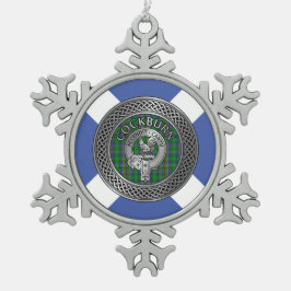 Clan Cockburn Wappen & Tartan Knot Schneeflocken Zinn-Ornament
