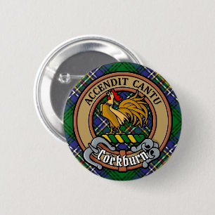 Clan Cockburn Wappen über Tartan Button