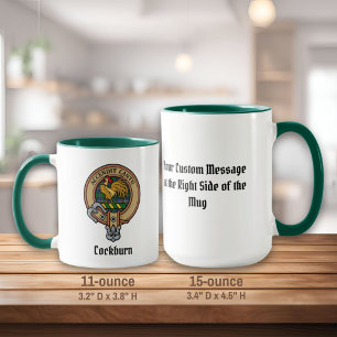 Clan Cockburn Wappen über Tartan Tasse