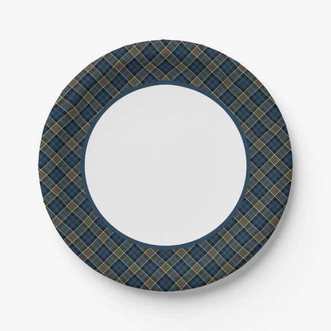 Clan Colquhoun und Calhoun Tartan Border Pappteller (Vorderseite)