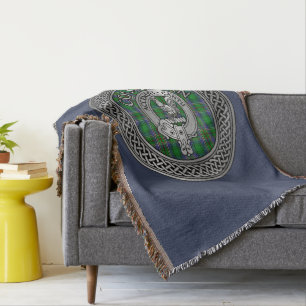 Clan Colquhoun Wappen & Tartan Knot Decke