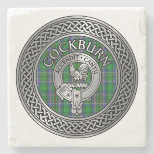 Clan Colquhoun Wappen & Tartan Knot Steinuntersetzer