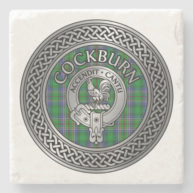 Clan Colquhoun Wappen & Tartan Knot Steinuntersetzer (Vorderseite)