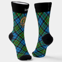 Clan Colquhoun Wappen über Tartan