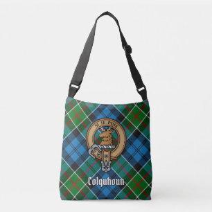 Clan Colquhoun Wappen über Tartan Tragetaschen Mit Langen Trägern