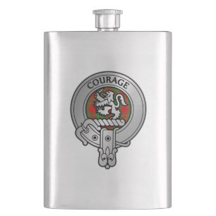 Clan Comyn Cumming Wappen & Tartan Flachmann