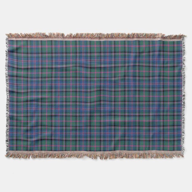 Clan Cooper Tartan Green und Blue Kariert Decke (Vorderseite)