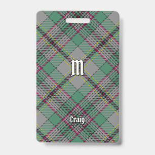 Clan Craig Tartan Abzeichen Ausweis