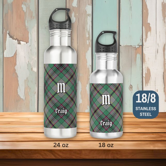 Clan Craig Tartan Bouteille d'eau en acier inoxyda (Créateur téléchargé)