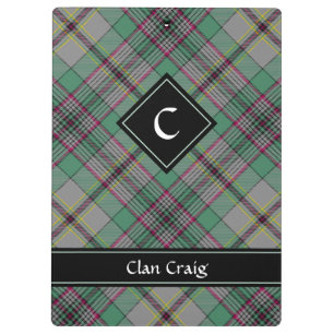 Clan Craig Tartan Clipboard Klemmbrett