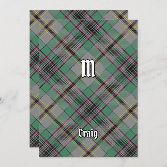 Clan Craig Tartan Einladung (Vorne/Hinten)