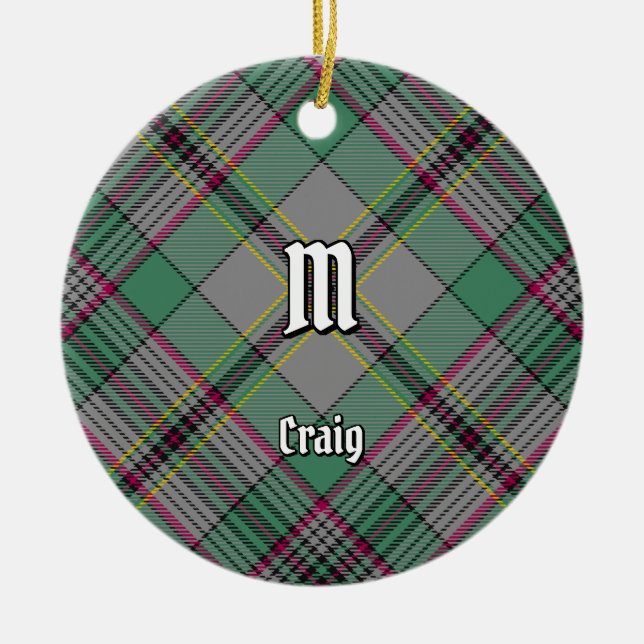 Clan Craig Tartan Keramik Ornament (Vorne)