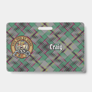 Clan Craig Wappen über Tartan Ausweis