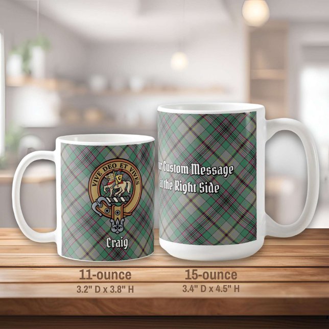 Clan Craig Wappen über Tartan Kaffeetasse (Von Creator hochgeladen)