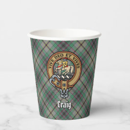 Clan Craig Wappen über Tartan Paper Cups Pappbecher