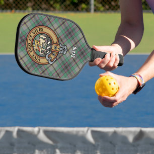 Clan Craig Wappen über Tartan-Schlüsselanhänger Pickleball Schläger