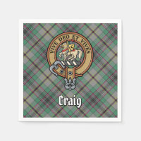 Clan Craig Wappen über Tartan