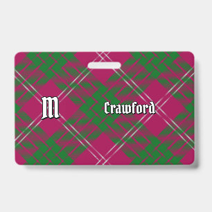 Clan Crawford Tartan-Abzeichen Ausweis