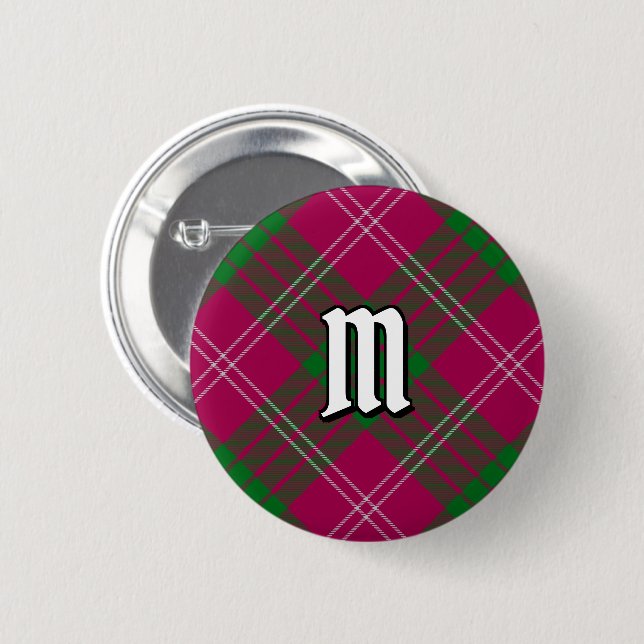 Clan Crawford Tartan Button (Vorne & Hinten)