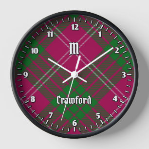 Clan Crawford Tartan Grande horloge