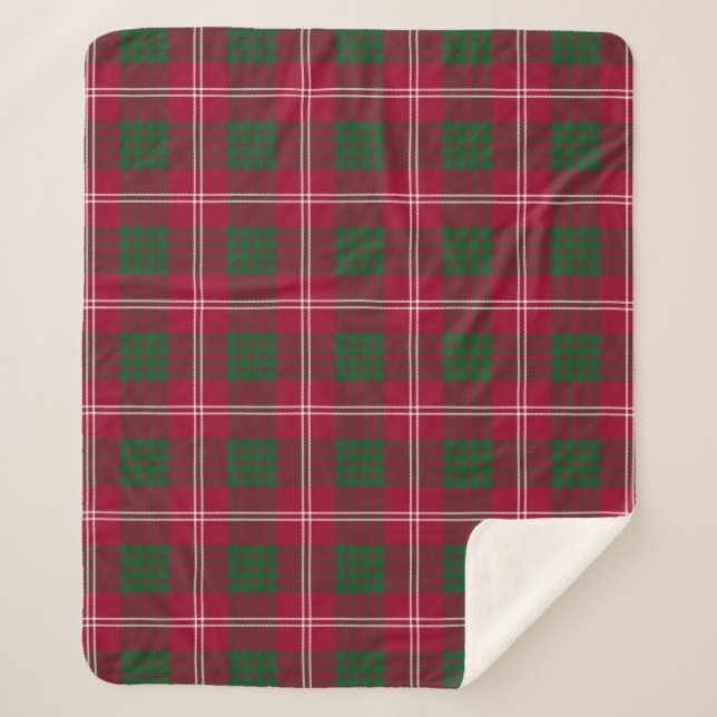 Clan Crawford Tartan Kariert Sherpadecke (Vorderseite)