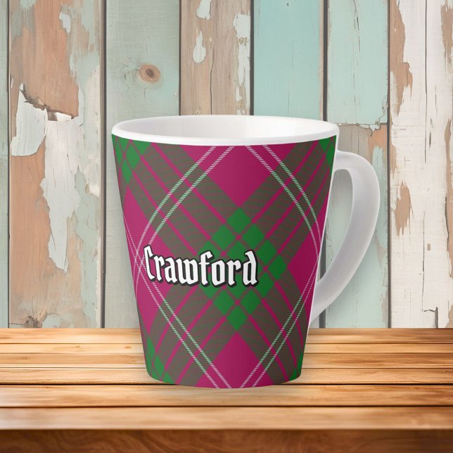 Clan Crawford Tartan Latte Tasse (Von Creator hochgeladen)