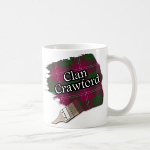 Clan Crawford Tartan Paint Brush Cup Mug