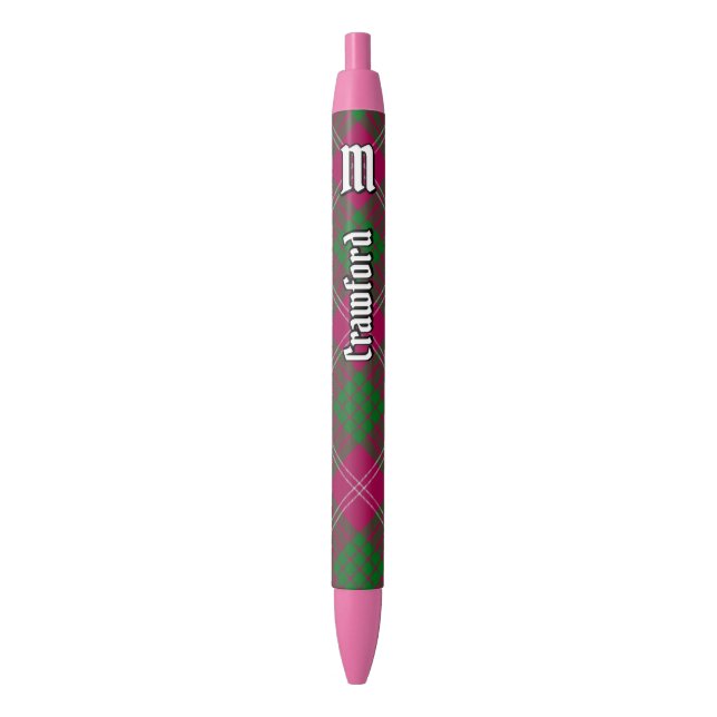 Clan Crawford Tartan Pen Kugelschreiber (Vorderseite Vertikal)