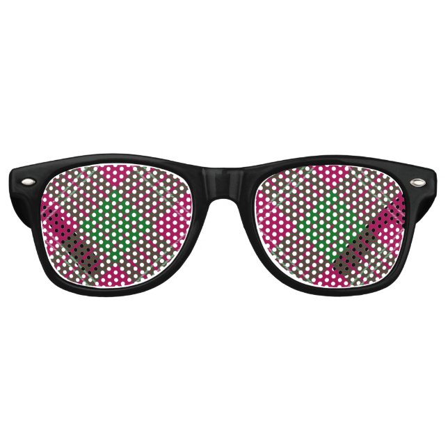 Clan Crawford Tartan Retro Sonnenbrille (Vorderseite)