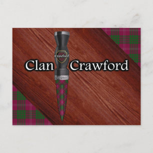 Clan Crawford Tartan Sgian Dubh Blade Postkarte