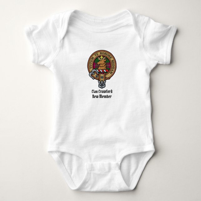 Clan Crawford Wappen Baby Bodysuit Strampler (Vorderseite)