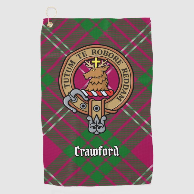 Clan Crawford Wappen Golf Towel Golfhandtuch (Vorderseite)