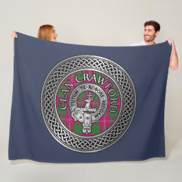 Clan Crawford Wappen & Tartan Knot Fleecedecke