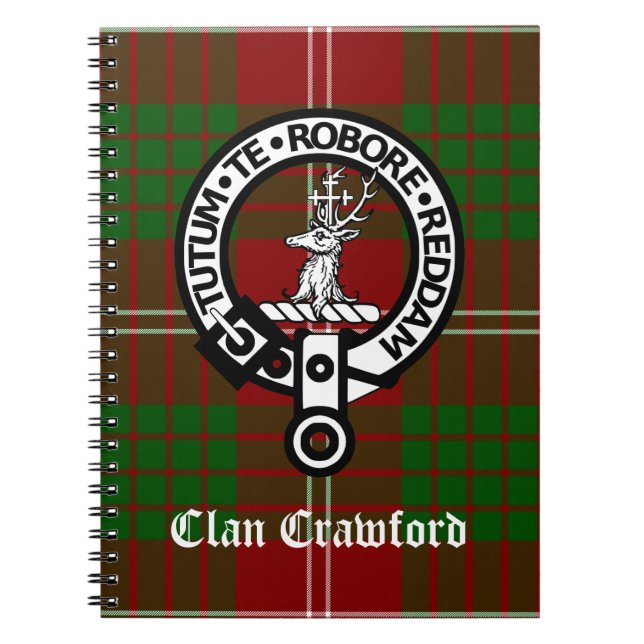 Clan Crawford Wappen Tartan Notizblock (Vorderseite)