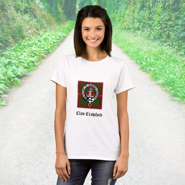 Clan Crawford Wappen Tartan T-Shirt (Von Creator hochgeladen)