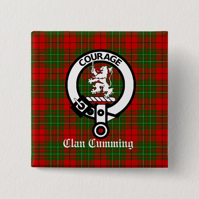 Clan Cumming Crest Badge et Tartan (Devant)