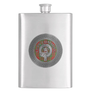 Clan Cumming Wappen & Tartan Knot Flask Flachmann