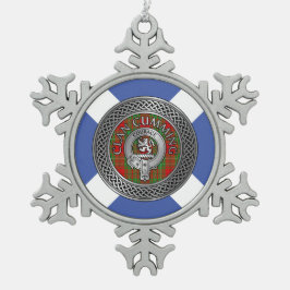 Clan Cumming Wappen & Tartan Knot Schneeflocken Zinn-Ornament