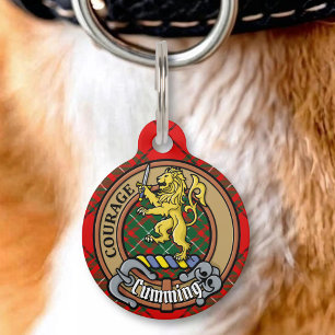 Clan Cumming-Wappen über Tartan Haustiermarke