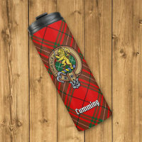 Clan Cumming Wappen über Tartan