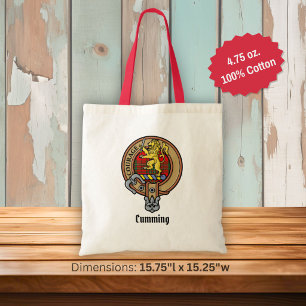 Clan Cumming Wappen über Tartan Tragetasche