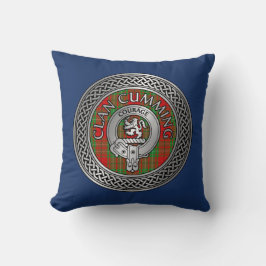 Clan Cumul Crest & Tartan Knot Lance Oreiller