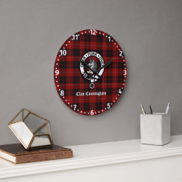 Clan Cunningham Abzeichen & Tartan Große Wanduhr