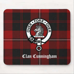 Clan Cunningham Abzeichen & Tartan Mousepad