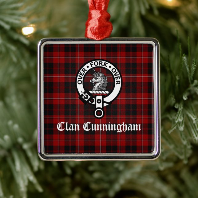 Clan Cunningham Abzeichen & Tartan Ornament Aus Metall (Baum)