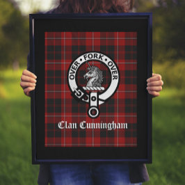 Clan Cunningham Abzeichen & Tartan Poster